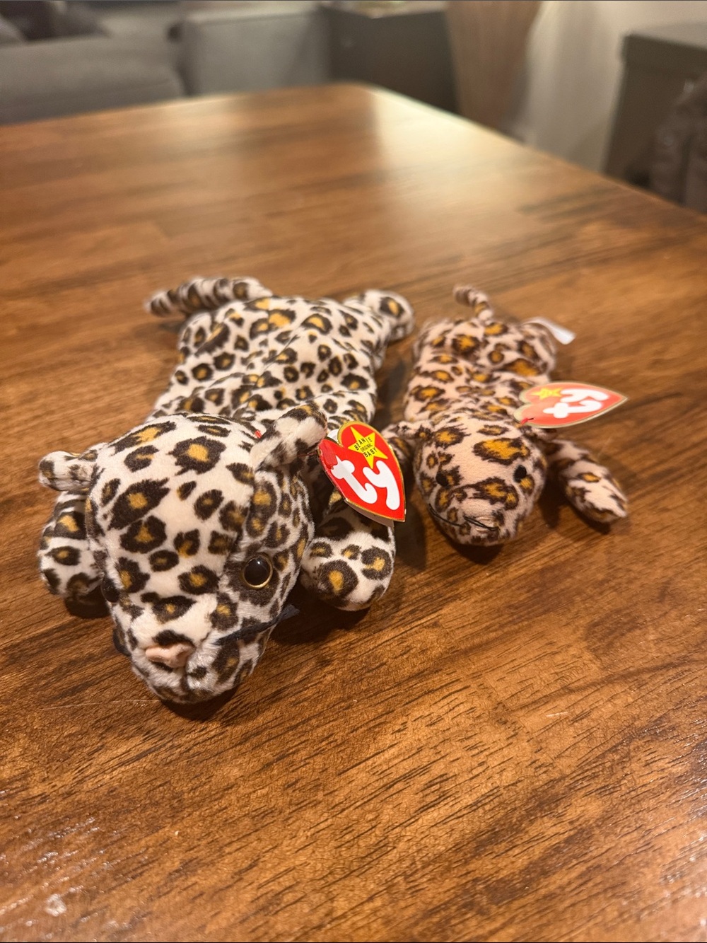 Ty Leopard Print Beanie Baby Duo
